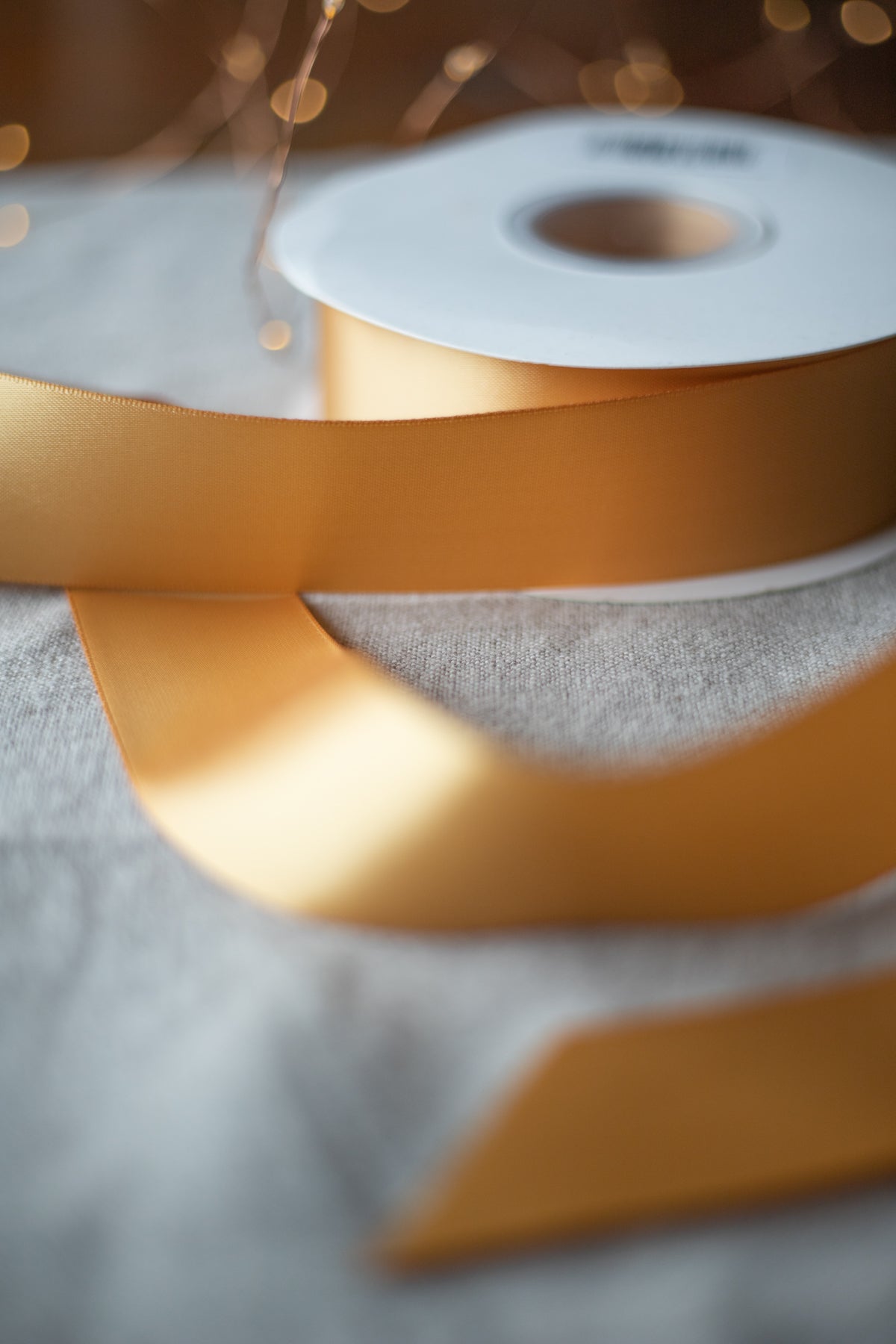 Double-Faced Satin Ribbon - 1 1/2" x 50 yds - Champagne Gold