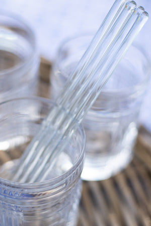 Vintage Clear Glass Stir Sticks Set