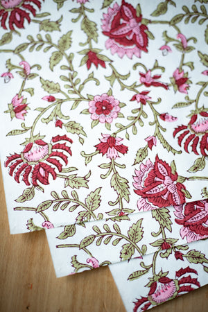 Hand Block Printed Gift Wrap Sheets - Concord