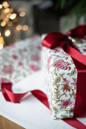 Hand Block Printed Gift Wrap Sheets - Concord