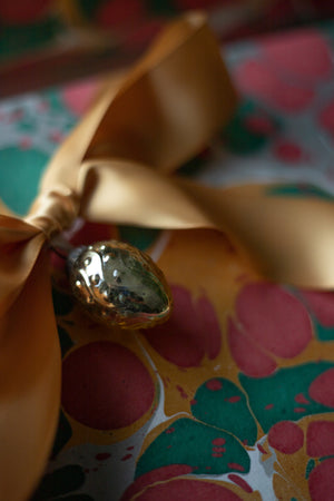 Mercury Glass Gift Tie-On - 1 3/4" Ornament - Set of 5 Pinecones