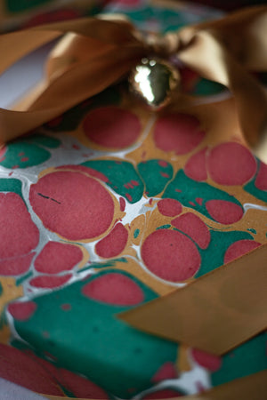 Hand Marbled Gift Wrap Sheets - Marblehead