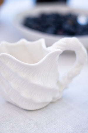 Vintage White Shell Creamer/Small Pitcher