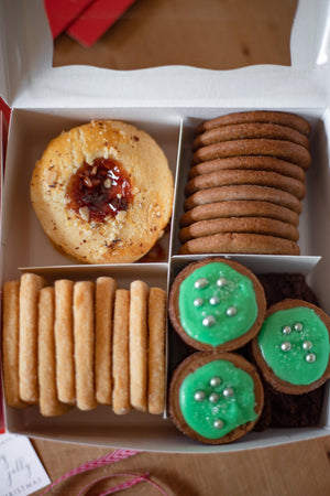 Red Christmas Cookie Box Set of 3 with Dividers