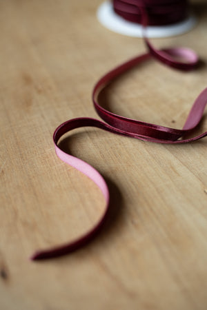 Velvet Ribbon - 3/8" x 25 yds - Red Plum (Burgundy)