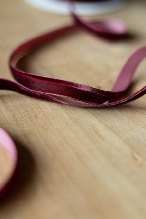 Velvet Ribbon - 3/8" x 25 yds - Red Plum (Burgundy)