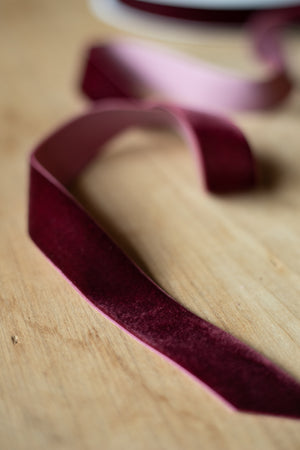 Velvet Ribbon - 1" x 25 yds - Red Plum (Burgundy)