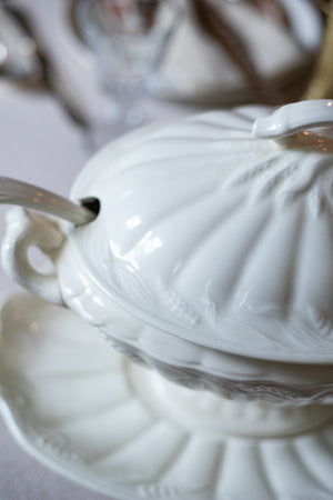 Antique Ironstone Soup Tureen Set - 4 pc