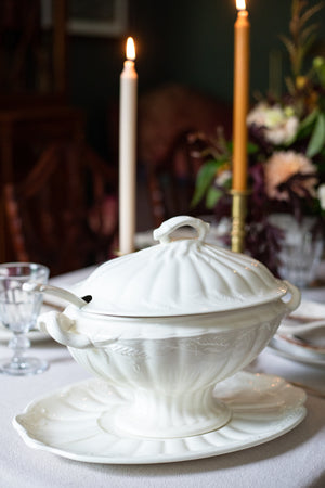 Antique Ironstone Soup Tureen Set - 4 pc