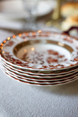 Antique Spode Indian Tree Soup Bowls - Set of 6