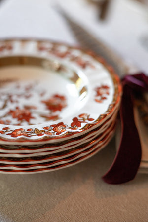 Antique Spode Indian Tree Soup Bowls - Set of 6