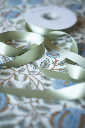 Double-Faced Satin Ribbon - 7/8" x 50 yds - Frosted Sage