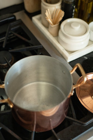Vintage Copper Two-Handled Pot with Lid