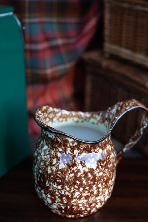 Vintage Brown Splatterware Pitcher/Jug