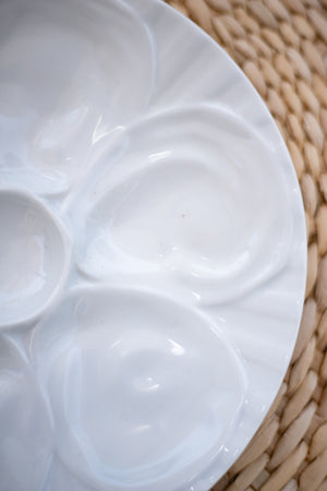 Vintage White Oyster Dish