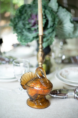 Amber Glass Turkey Dish