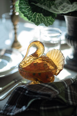 Amber Glass Turkey Dish