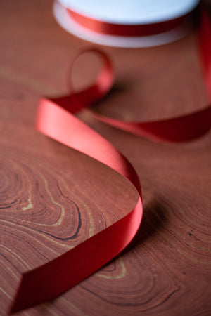 Double-Faced Satin Ribbon - 7/8" x 50 yds. - Crabapple Red