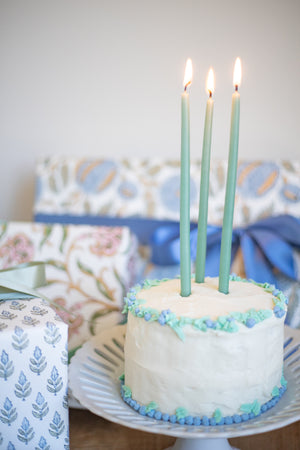 Tall Skinny Birthday Taper Candles - Color: Oakmoss Green - 12 ct