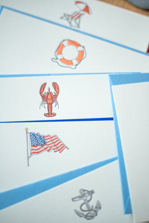 New England Summer Letterpress Notecard Set - Box of 10 Designs