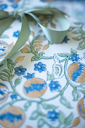 Hand Block Printed Gift Wrap Sheets - Ogunquit