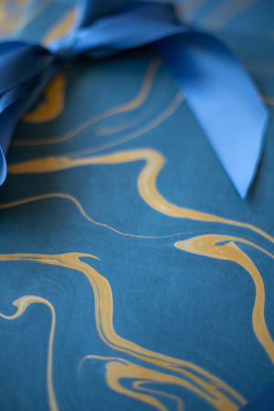 Hand Marbled Gift Wrap Sheets - Chatham