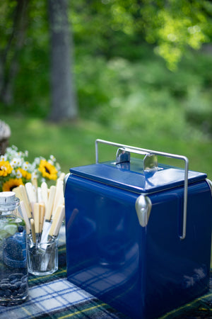 Blue Metal Picnic Cooler