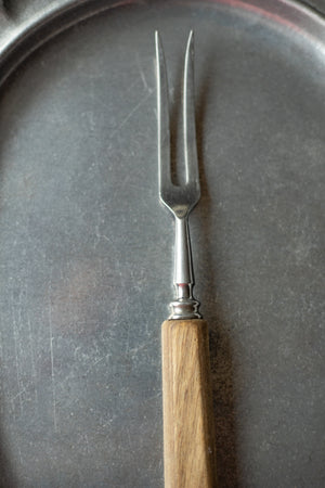 Vintage Meat Fork with Wooden Handle