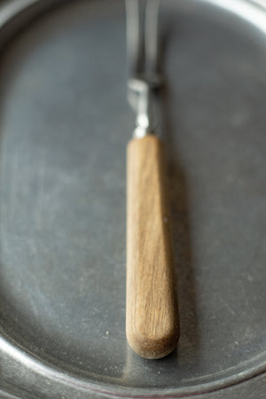 Vintage Meat Fork with Wooden Handle