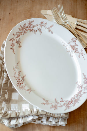 Antique Brown Transferware Ironstone Platter