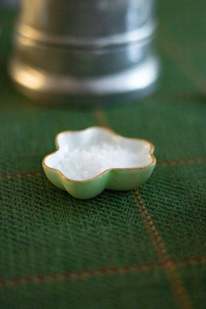 Antique Shamrock Salt Cellar