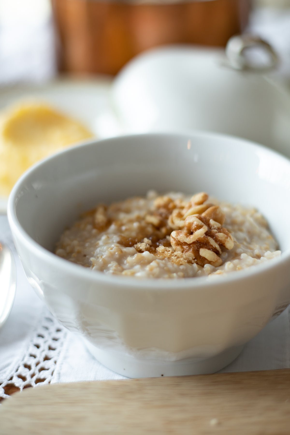 White Café au Lait Bowls/Oatmeal Bowls - Set of 4