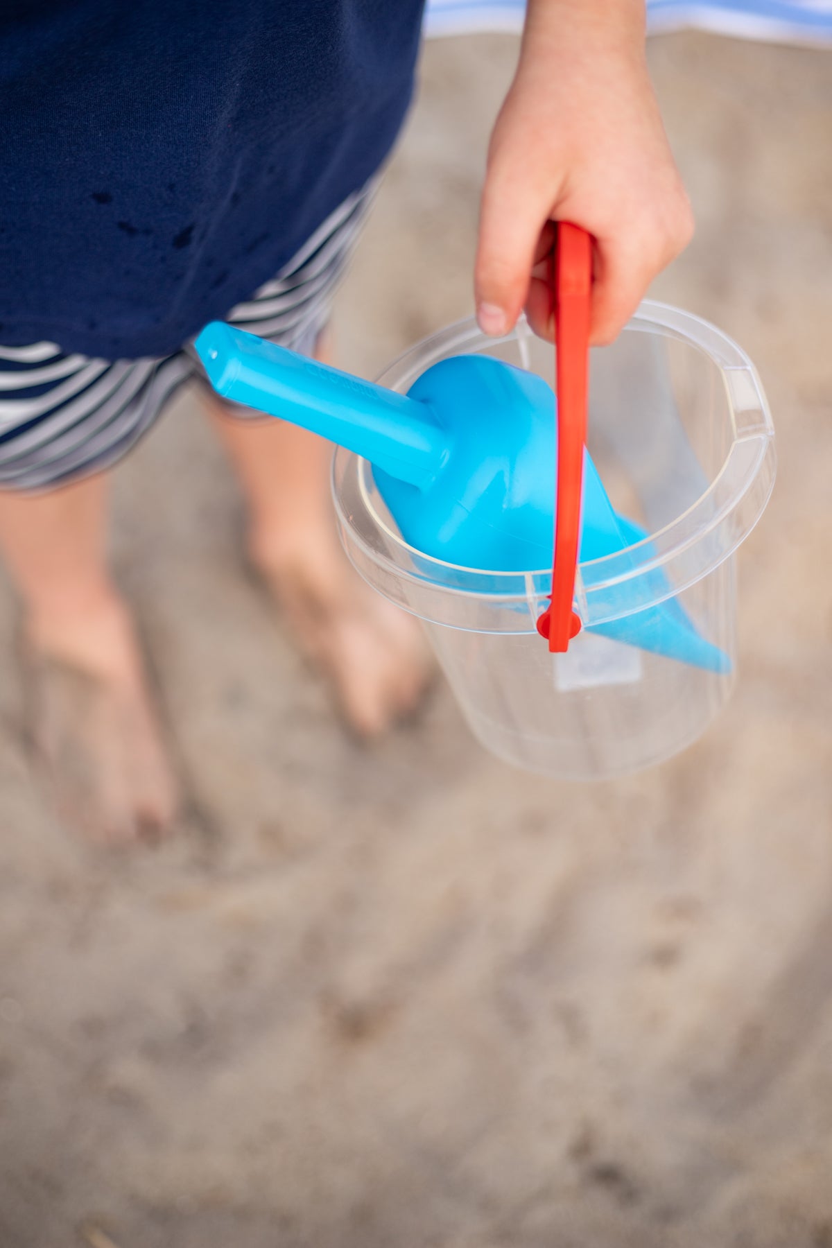 Clear Beach Bucket with Heavy-Duty Scoop