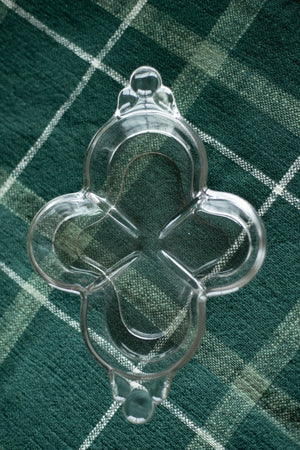 Vintage Quatrefoil (4-Leaf Clover) Glass Dish