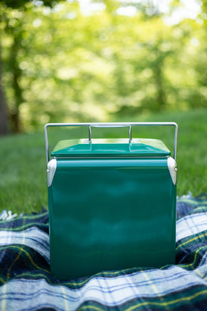 Green Metal Picnic Cooler