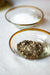 Handblown Glass Condiment Bowl with Brown Rim