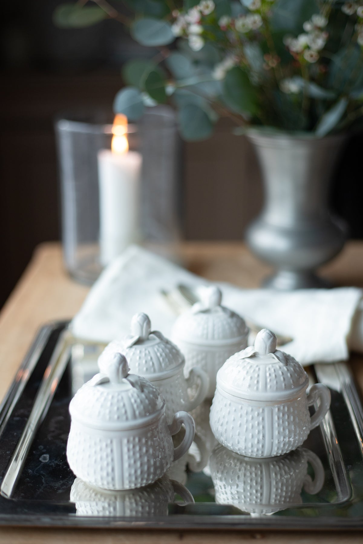 Antique Italian Pots de Creme Pots - Set of 4