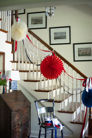 Red, White, and Blue Paper Fans - Set of 3