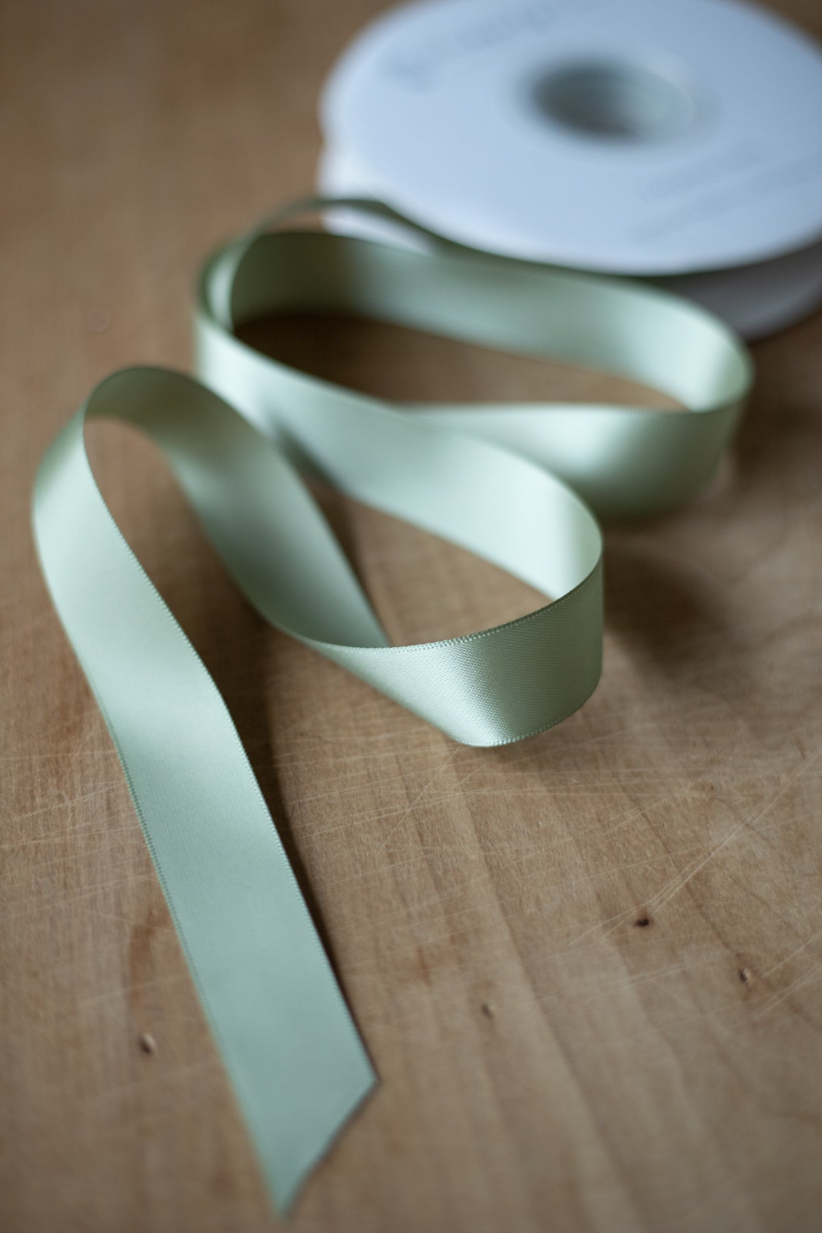 Double-Faced Satin Ribbon - 7/8" x 50 yds - Frosted Sage