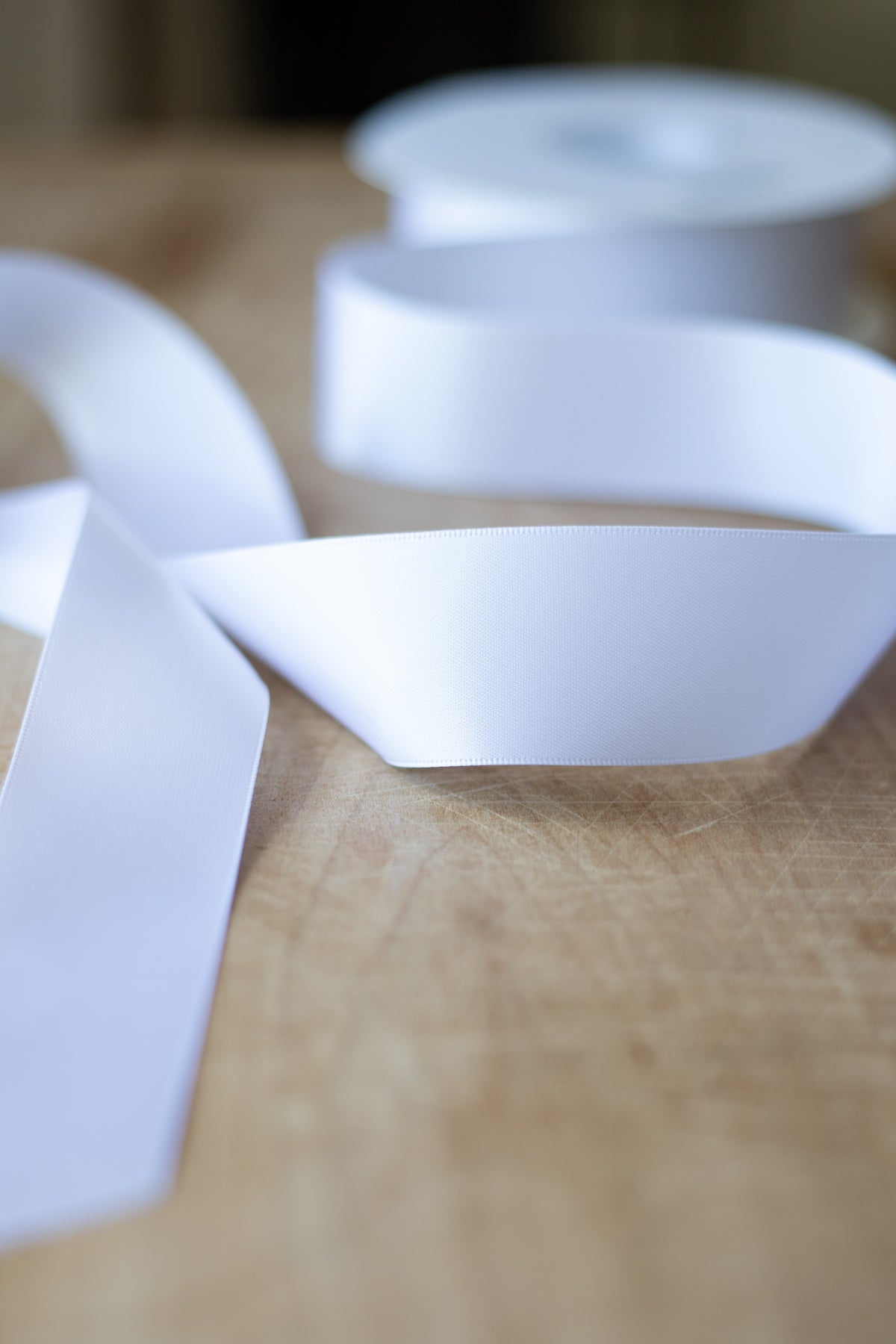 Double-Faced Satin Ribbon - 1 1/2" x 50 yds - Pure White