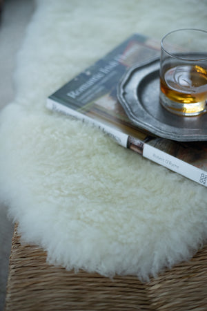 White Sheepskin Throw