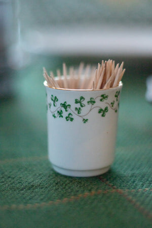 Vintage Shamrock Toothpick Holder or Shot Glass