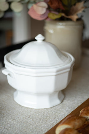 Vintage White Soup Tureen with Lid