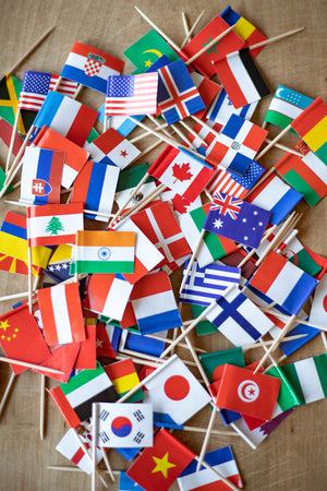Celebration Picks - World Flags Cupcake Toppers - Pack of 100