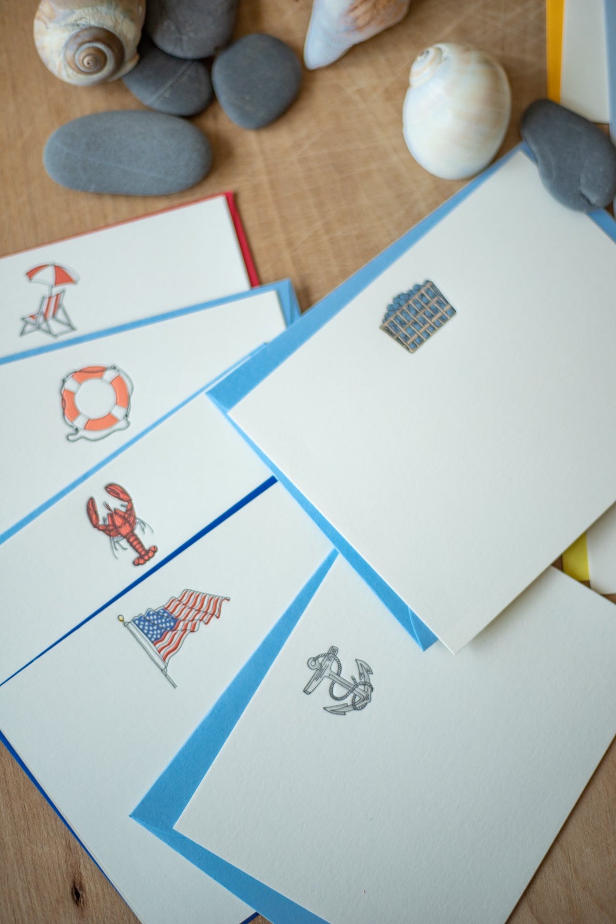 New England Summer Letterpress Notecard Set - Box of 10 Designs