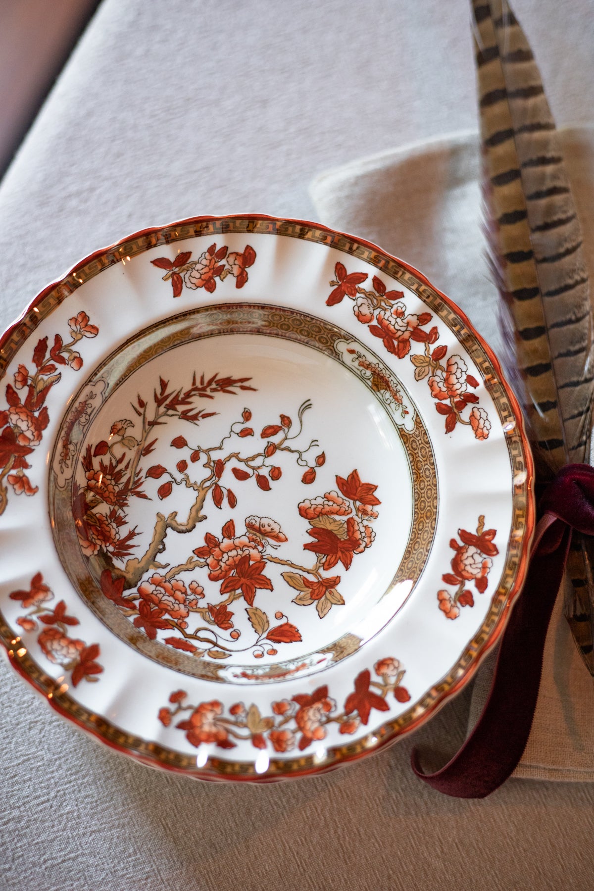 Antique Spode Indian Tree Soup Bowls - Set of 6