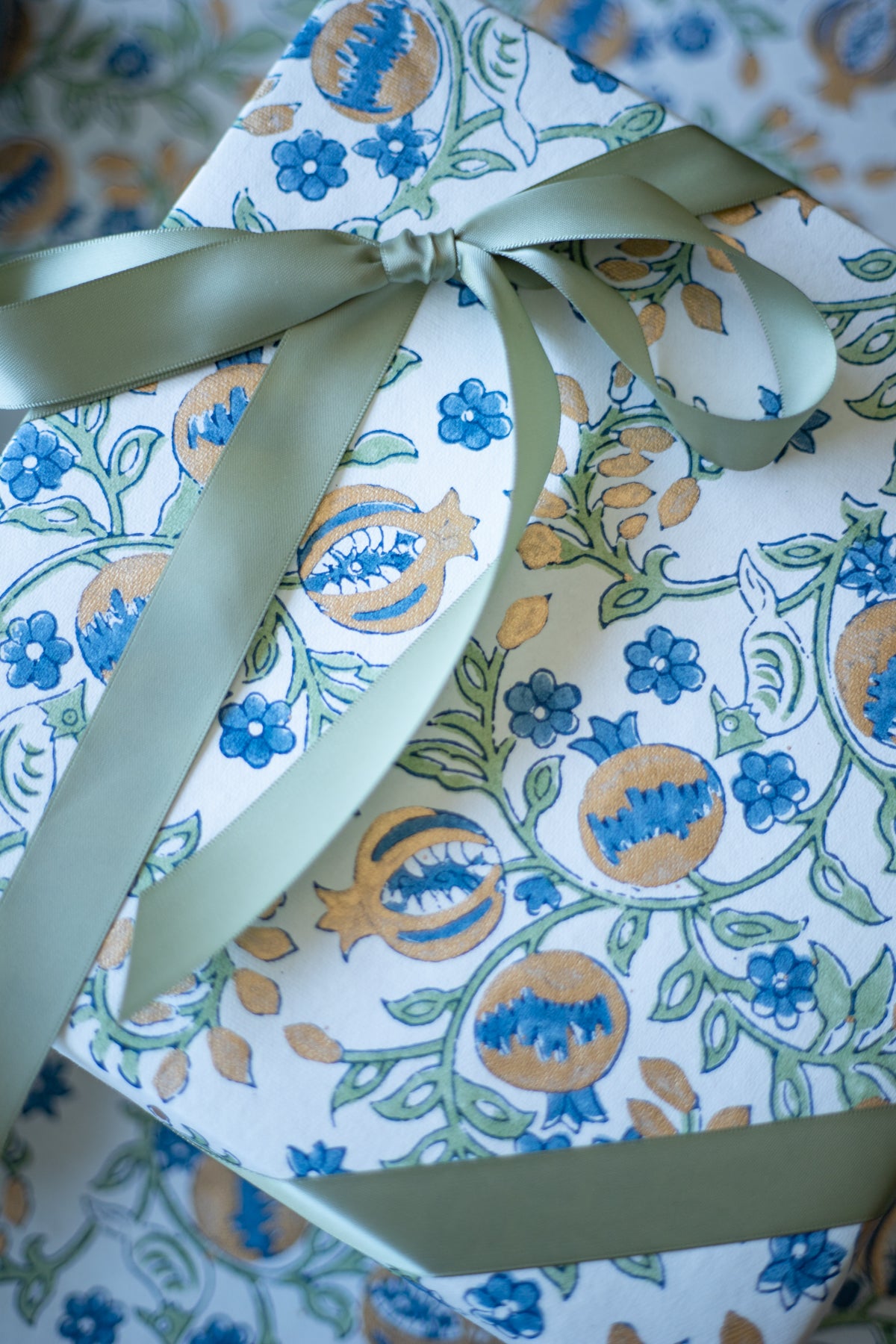 Hand Block Printed Gift Wrap Sheets - Ogunquit