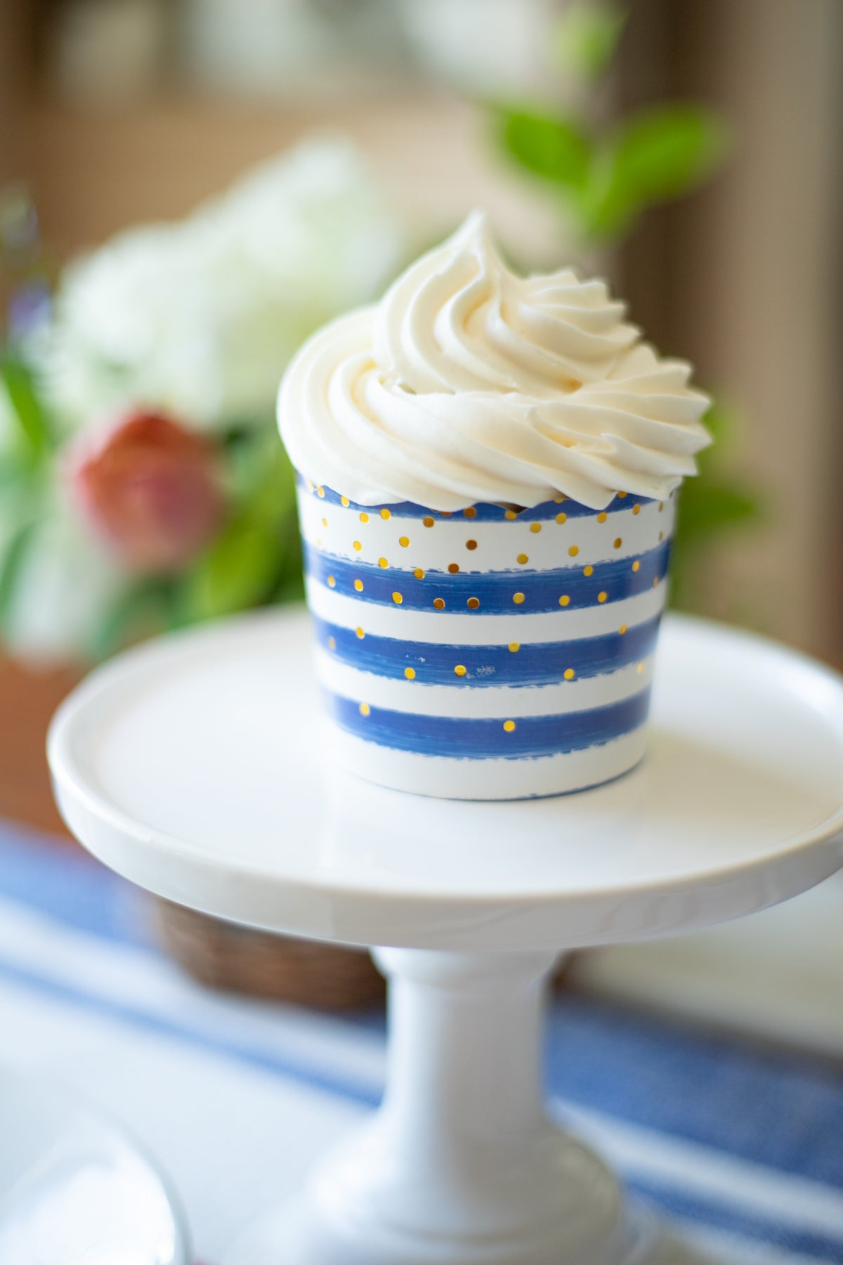 Blue and White Striped Baking Cups - Set of 20