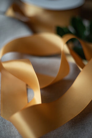 Double-Faced Satin Ribbon - 1 1/2" x 50 yds - Champagne Gold