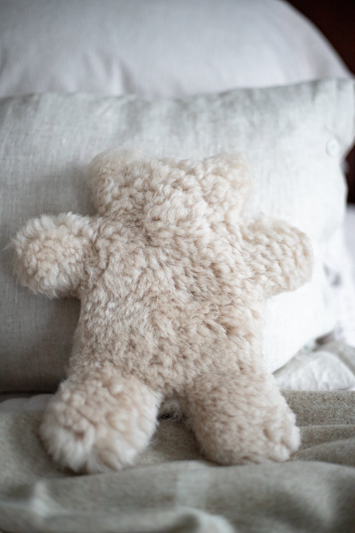 Bear-Shaped Sheepskin Hot Water bottle Cover (with Bottle) for Children